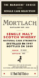 Mortlach Managers'' Choice OB 1997 57.1%alc.