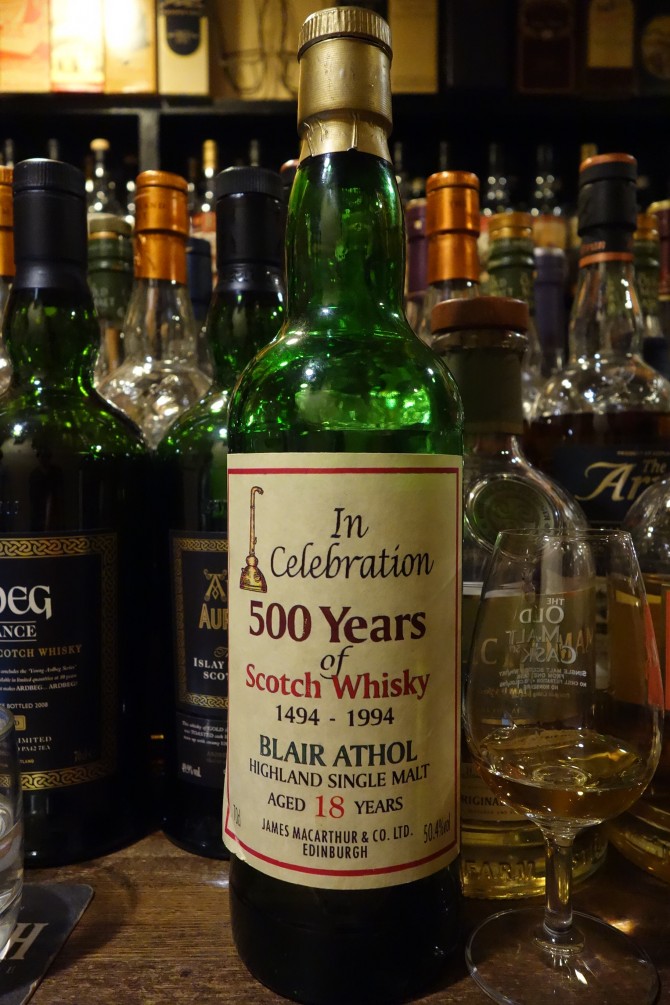 BLAIR ATHOL 18yo JAMES MACARTHUR'S In Celebration 500 Years of Scotch Whisky