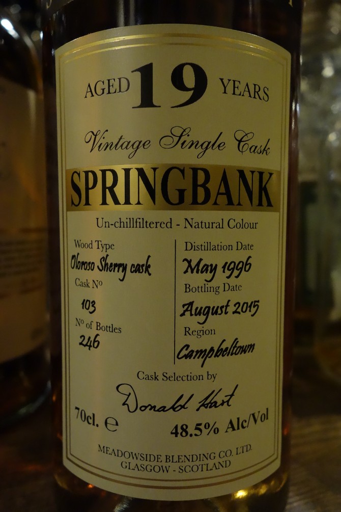 スプリングバンク SPRINGBANK 1996-2015 19yo The maltman #103