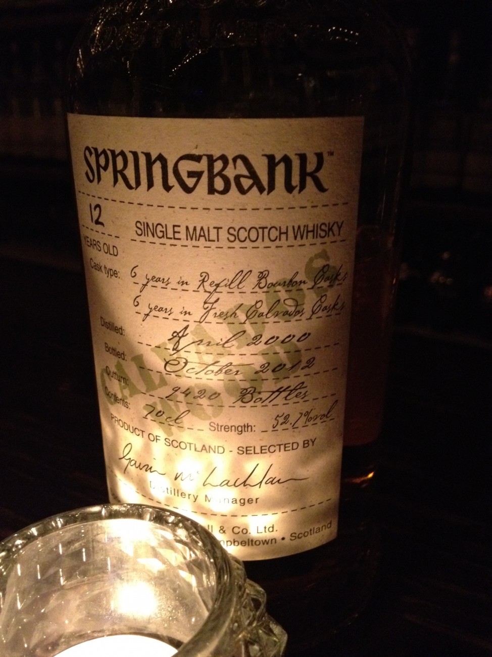 Springbank 12y Calvados Wood （スプリングバンク 12年 カルヴァドス