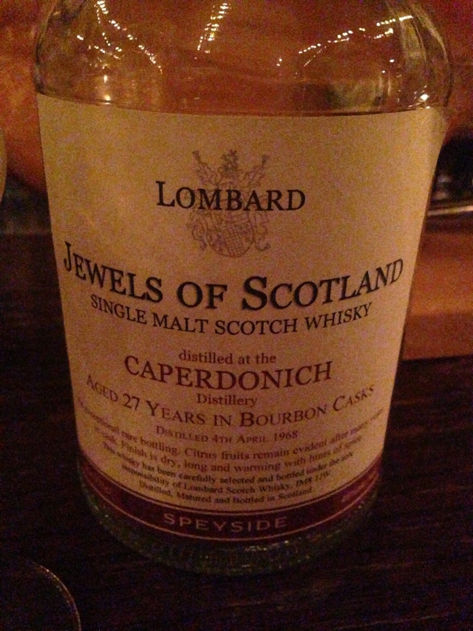 Caperdonich 1968 27y Lombard Jewels of Scotland （キャパドニック 1968 27年 ロンバード  ジュエルズ・オブ・スコットランド） - sakedori